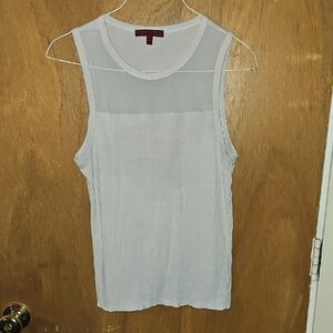 Women's Sleeveless Sheer Top - Off White